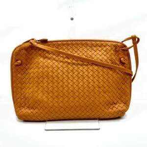 BOTTEGA VENETA Brown Leather Intrecciato Shoulder Bag